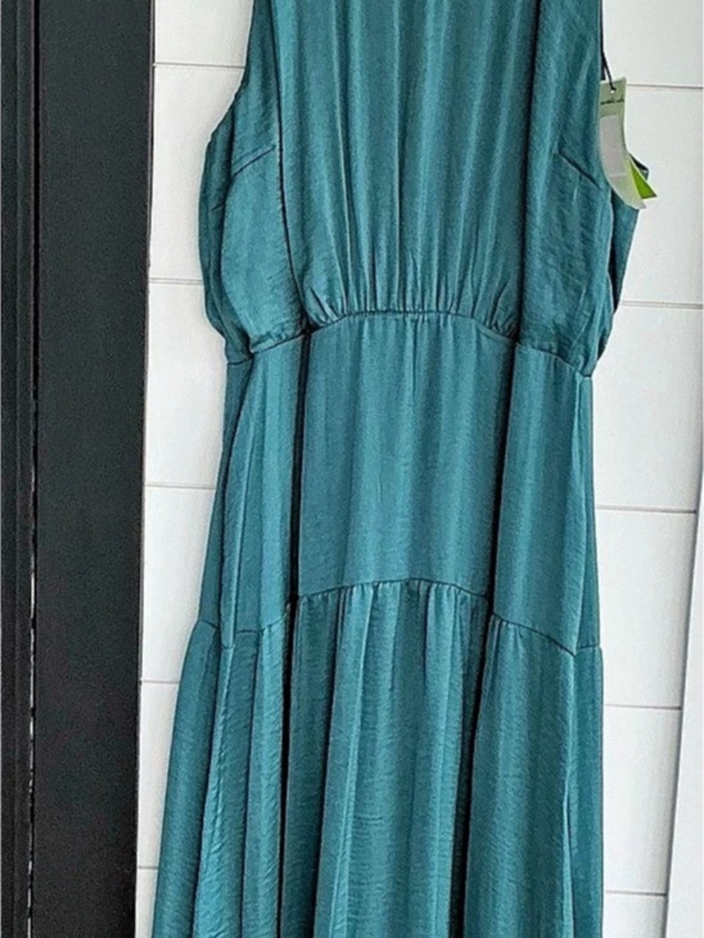 Sam Edelman Maxi Tie Neck Dress in Green/Blue Size 14 NWT
